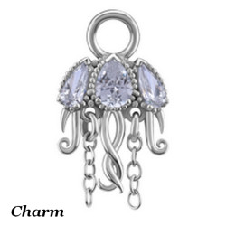 Accessoire charm méduse avec strass pour personnaliser bijoux en COCR NF ABH 53