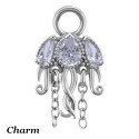 Accessoire charm méduse avec strass pour personnaliser bijoux en COCR NF ABH 53