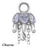 Accessoire charm méduse avec strass pour personnaliser bijoux en COCR NF ABH 53