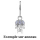 Accessoire charm méduse avec strass pour personnaliser bijoux en COCR NF ABH 53