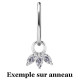 Accessoire charm marquise avec 3 strass pour personnaliser bijoux en COCR NF ABH 44