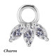 Accessoire charm marquise avec 3 strass pour personnaliser bijoux en COCR NF ABH 44