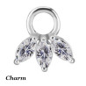 Accessoire charm marquise avec 3 strass pour personnaliser bijoux en COCR NF ABH 44