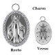 Accessoire charm médaille vierge Marie strass blancs pour personnaliser bijoux en COCR NF ABH 40