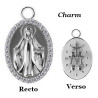 Accessoire charm médaille vierge Marie strass blancs pour personnaliser bijoux en COCR NF ABH 40
