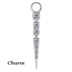 Accessoire charm avec 6 strass en pointe pour personnaliser bijoux en COCR NF ABH 41