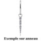 Accessoire charm avec 6 strass en pointe pour personnaliser bijoux en COCR NF ABH 41