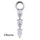 Accessoire charm avec 3 strass gouttes en long pour personnaliser bijoux en COCR NF ABH 42