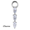 Accessoire charm avec 3 strass gouttes en long pour personnaliser bijoux en COCR NF ABH 42