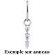Accessoire charm avec 3 strass gouttes en long pour personnaliser bijoux en COCR NF ABH 42