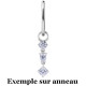 Accessoire charm avec 3 strass différents en long pour personnaliser bijoux en COCR NF ABH 43
