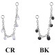 Accessoire charms chaine avec 5 strass pour personnaliser bijoux en COCR NF ABH 46