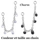 Accessoire charms chaine avec 5 strass pour personnaliser bijoux en COCR NF ABH 46