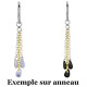 Accessoire charm 3 chaines avec 3 strass pour personnaliser bijoux en COCR NF ABH 48