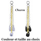 Accessoire charm 3 chaines avec 3 strass pour personnaliser bijoux en COCR NF ABH 48