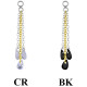 Accessoire charm 3 chaines avec 3 strass pour personnaliser bijoux en COCR NF ABH 48