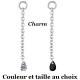 Accessoire charm 1 chaine avec 1 strass pour personnaliser bijoux en COCR NF ABH 49