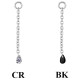 Accessoire charm 1 chaine avec 1 strass pour personnaliser bijoux en COCR NF ABH 49