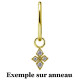 Accessoire charm losange fleur avec 4 strass pour personnaliser bijoux en COCR NF or GPABH 48