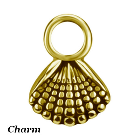 Accessoire charm coquillage pour personnaliser bijoux en COCR NF or GPABH 47