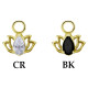 Accessoire charm fleur lotus avec 1 strass pour personnaliser bijoux en COCR NF or GPABH 46