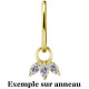Accessoire charm marquise avec 3 strass pour personnaliser bijoux en COCR NF or GPABH 45
