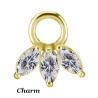 Accessoire charm marquise avec 3 strass pour personnaliser bijoux en COCR NF or GPABH 45