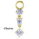 Accessoire charm avec 3 strass différents en long pour personnaliser bijoux en COCR NF or GPABH 44