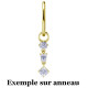 Accessoire charm avec 3 strass différents en long pour personnaliser bijoux en COCR NF or GPABH 44