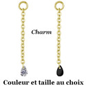 Accessoire charm 1 chaine avec 1 strass pour personnaliser bijoux en COCR NF or GPABH 43