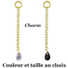 Accessoire charm 1 chaine avec 1 strass pour personnaliser bijoux en COCR NF or GPABH 43