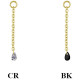 Accessoire charm 1 chaine avec 1 strass pour personnaliser bijoux en COCR NF or GPABH 43