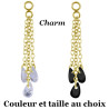 Accessoire charm 3 chaines avec 3 strass pour personnaliser bijoux en COCR NF or GPABH 42
