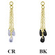 Accessoire charm 3 chaines avec 3 strass pour personnaliser bijoux en COCR NF or GPABH 42