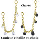 Accessoire charms chaine avec 5 strass pour personnaliser bijoux en COCR NF or GPABH 41