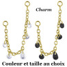 Accessoire charms chaine avec 5 strass pour personnaliser bijoux en COCR NF or GPABH 41