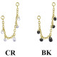 Accessoire charms chaine avec 5 strass pour personnaliser bijoux en COCR NF or GPABH 41