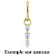 Accessoire charm avec 3 strass gouttes en long pour personnaliser bijoux en COCR NF or GPABH 40