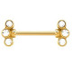 Bijou téton 3 strass blancs en long de chaque coté - barre 1,6 mm acier doré or fin GPSNS 08