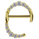 Bijou téton avec contour anneau différents strass- barre 1,6 mm acier doré or fin GPSNC 17