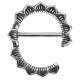 Bijou téton avec contour anneau motif fleur - barre 1,6 mm acier 316L SNC 19