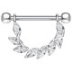Bijou téton avec 8 strass en forme d'amande - barre 1,6 mm acier 316L K19112-C-CP-CQ