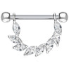 Bijou téton avec 8 strass en forme d'amande - barre 1,6 mm acier 316L K19112-C-CP-CQ