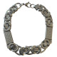 Bracelet acier gros maillons demi-cercles et plaques motifs 11 mm ENH31