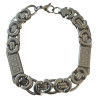 Bracelet acier gros maillons demi-cercles et plaques motifs 11 mm ENH31