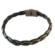 Bracelet tresse acier et cuir 8 mm ENH33