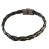 Bracelet tresse acier et cuir 8 mm ENH33