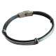 Bracelet fils acier et cuir 6 mm ENH35