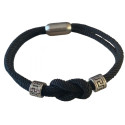 Bracelet noeud marin corde et motifs acier ENH36