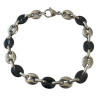 Bracelet acier et acier noir grain de café 8 mm H08N